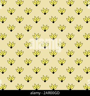 floral seamless pattern on background with yellow flowers. simple hand drawn seamless pattern for clothing, printing, texture, tiles etc. Stock Photo