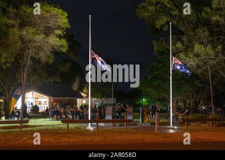 ANZAC Day Dawn Service, Woodgate Beach Queensland Stock Photo