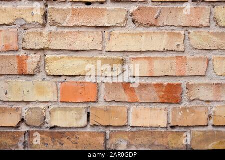Old brick wall background closeup. Vintage brick wall texture Stock Photo