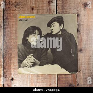 John Lennon - woman 7 inch single Stock Photo - Alamy