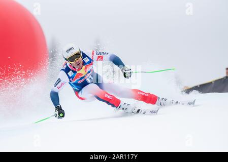 Kitzbuehel, Austria. 25th Jan 2020. Johan Clarey of France at the Ski Alpin: 80. Hahnenkamm Race 2020 - Audi FIS Alpine Ski World Cup - Men's Downhill at the Streif on January 25, 2020 in Kitzbuehel, AUSTRIA. Credit: Cal Sport Media/Alamy Live News Stock Photo