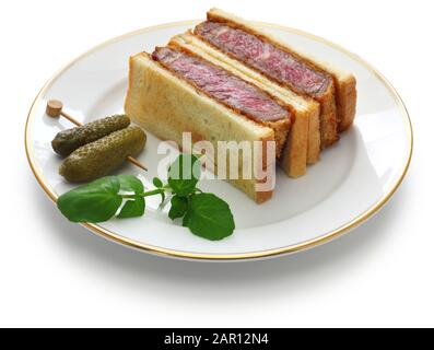 homemade beef katsu sandwich, japanese food Stock Photo