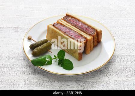 homemade beef katsu sandwich, japanese food Stock Photo