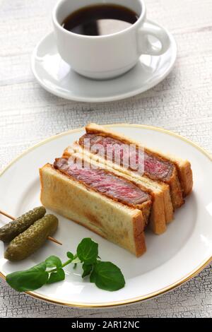 homemade beef katsu sandwich, japanese food Stock Photo