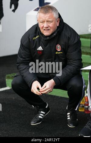 London, UK. 25th Jan, 2020. Sheffield United Manager Chris Wilder during the The FA Cup 4th Round match between Millwall and Sheffield Utd at The Den, London, England on 25 January 2020. Photo by Ken Sparks. Editorial use only, license required for commercial use. No use in betting, games or a single club/league/player publications. Credit: UK Sports Pics Ltd/Alamy Live News Stock Photo