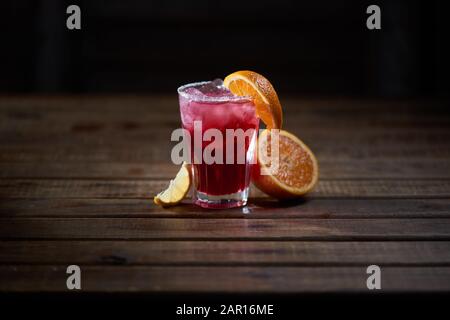 Refreshing cocktails made with tropical fruits Stock Photo