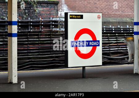 London, UK - January 1, 2020: Finchley Road underground tube station Stock Photo