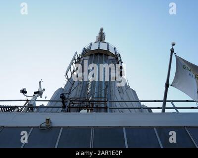 New York, USA - May 31, 2019: Close up of the antenna of the Empire State Building. Stock Photo