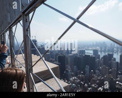 New York, USA - May 31, 2019: View of Manhattan from the observation platform of the Empire State Building. Stock Photo
