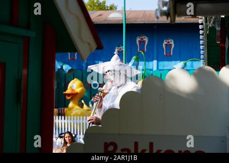 Pierrot (Pjerrot) at Dyrehavsbakken (Bakken) amusement park, Lyngby-Taarbæk Municipality, Denmark Stock Photo