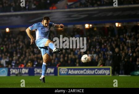 Coventry City's Liam Kelly during the FA Cup fourth round match at St Andrew's Trillion Trophy Stadium, Birmingham. Stock Photo