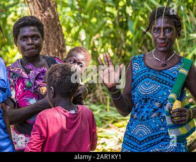 Island baptism as a blessing by indigenous people in Bougainville, Papua New Guinea
