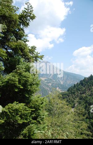 Agrafa Mountains Wild Nature Scene Stock Photo
