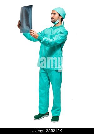 Surgeon analyzing a lung radiography Stock Photo
