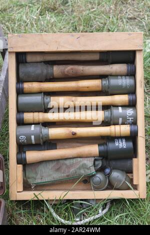 Box of grenades, German issued Stock Photo