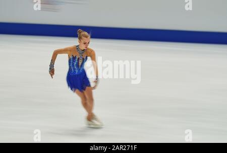 Steiermarkhalle, Graz, Austria. January 25, 2020: Alexandra Feigin of Bulgaria in action during Ladies Free Skating at ISU European Figure Skating Championships in Kim Price/CSM Stock Photo