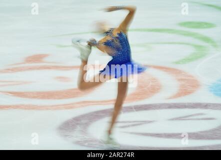 Steiermarkhalle, Graz, Austria. January 25, 2020: Alexandra Feigin of Bulgaria in action during Ladies Free Skating at ISU European Figure Skating Championships in Kim Price/CSM Stock Photo