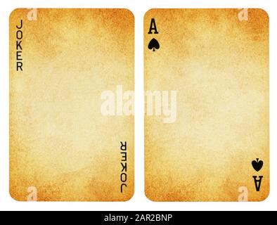 Ace of Spades playing card isolated on white Stock Photo