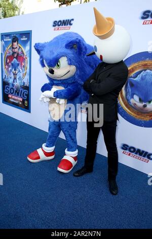 Los Angeles, USA. 25th Jan, 2020. Sonic The Hedgehog, Jack attend the LA Premiere Of 'Sonic The Hedgehog' held at the Paramount Studios on January 25, 2020 in Los Angeles, California, United States. (Photo by Art Garcia/Sipa USA) Credit: Sipa USA/Alamy Live News Stock Photo