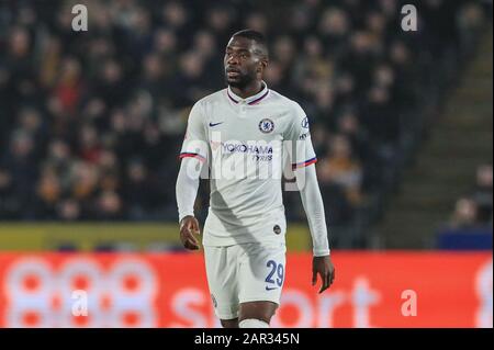 25th January 2020, KC Stadium, Kingston upon Hull, England; Emirates FA Cup, Hull City v Chelsea : Fikayo Tomori (29) of Chelsea during the game Stock Photo