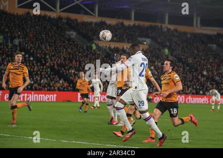 25th January 2020, KC Stadium, Kingston upon Hull, England; Emirates FA Cup, Hull City v Chelsea : Fikayo Tomori (29) of Chelsea scores to make it 0-2 Stock Photo