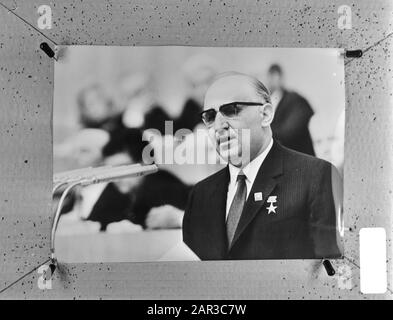 Todor Zhivkov, First Secretary Communist Party and President of Bulgaria during Congress Communist Party, April 1971 Date: August 10, 1971 Location: Bulgaria Keywords: congresses, presidents, secretaries Personal name: Communist Party Stock Photo