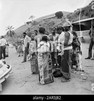 Zaire (formerly Belgian Congo)  Group of people on the countryside Date: 24 October 1973 Location: Congo, Zaire Keywords: village life, roads Stock Photo