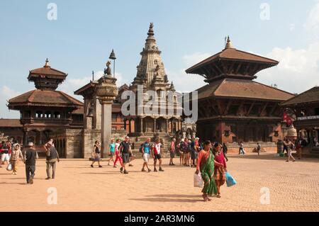 Durbar Square, Bhaktapur, Kathmandu Valley, Nepal, before the 2015 earthquake Stock Photo