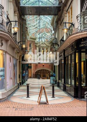 BIRMINGHAM, UK -MAY 28, 2019: Entrance to Macdonald Burlington Hotel and Arcade off New Street Stock Photo