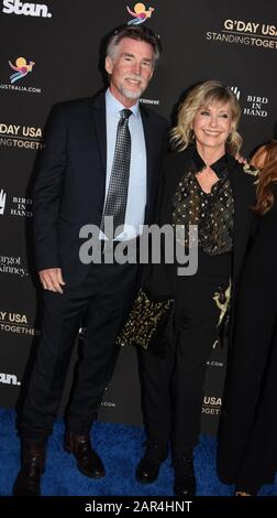 Beverly Hills, California, USA 25th January 2020 Singer Olivia Newton-John and husband John Easterling attend G'Day USA 2020 on January 25, 2020 at the Beverly Wilshire Hotel in Beverly Hills, California, USA. Photo by Barry King/Alamy Live News Stock Photo