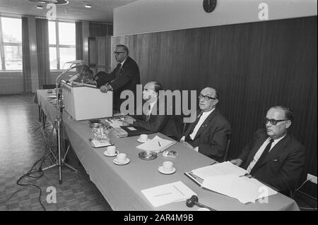 Meeting in The Hague of the section paid football of the KNVB about 13  One of the directors to the word Date: May 15, 1971 Location: The Hague, Zuid-Holland Keywords: organizations, sports, meetings, football Institution name: KNVB Stock Photo