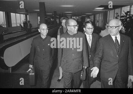 First ambassador of Chinese People's Republic in the Netherlands arrives at Schiphol Date: 2 November 1972 Location: Noord-Holland, Schiphol Keywords: arrivals, ambassadors Stock Photo