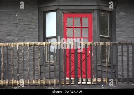 porch window and door in Toronto, Canada Stock Photo