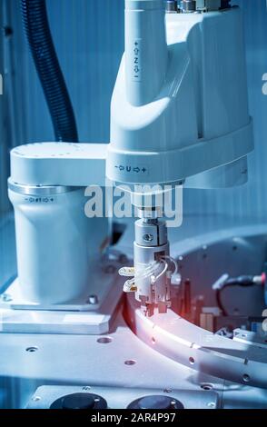 robot arm is working smartly in the production department in artificial intelligence factory Stock Photo