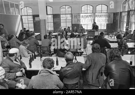 The municipality of Amsterdam intends to close the abattoir of Amsterdam  The Komite van Vaakzaamheid holds a public meeting at the abattoir of Amsterdam Date: 14 april 1977 Location: Amsterdam, North -Holland Keywords: abattoirs, actions, slaughterhouses, meetings Stock Photo