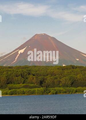 Ilynsky volcano. Kurile lake. Kamchatka. Siberia. Russia Stock Photo
