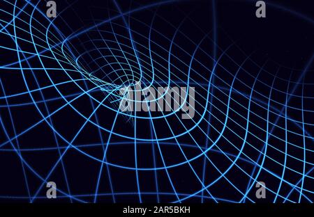 Dynamic curves ands blur pattern. Fractal graphics. Science and technology concept. Stock Photo