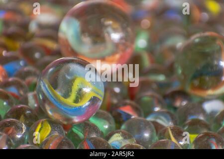 Close up of glass marbles Stock Photo