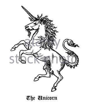 Unicorn, vintage illustration from 1900