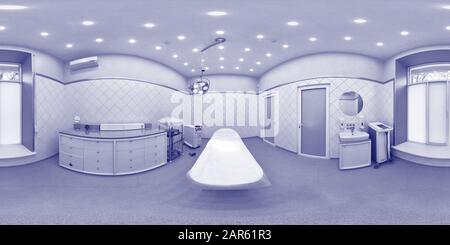 Panorama 360 degrees operating room in the surgical department of the clinic. Stock Photo