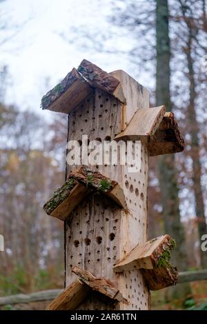 Bug and insects house by the shores of Derwenwater Stock Photo