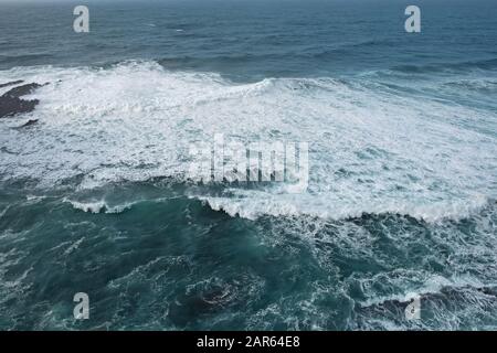 Stormy sea with big waves close-up. Stock Photo
