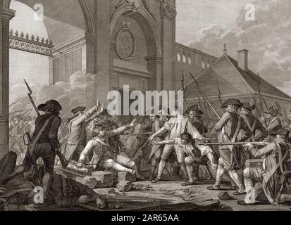 FRENCH REVOLUTION - The heroic courage of the young Desilles, August 31, 1790, in the Nancy Affairs - Revolution francaise : l'affaire de Nancy. Le 31 Stock Photo