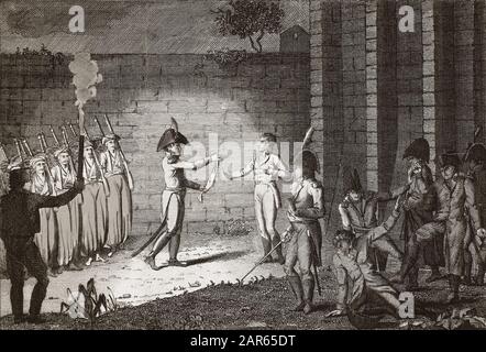 Execution de Louis Antoine Henri de Bourbon, Duc d'Enghien (1772-1804) le 20 mars 1804 - Duke of Enghien's execution in the ditches of the Chateau de Stock Photo