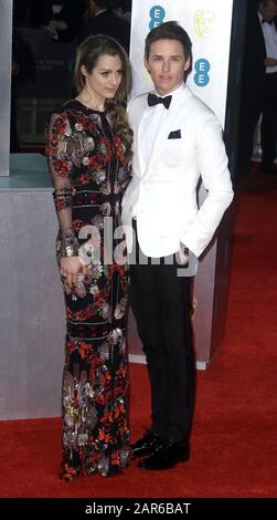 Feb 12, 2017 - London, England, UK - EE British Academy Film Awards 2017, Royal Albert Hall - Red Carpet Arrivals Photo Shows: Eddie Redmayne and Hann Stock Photo