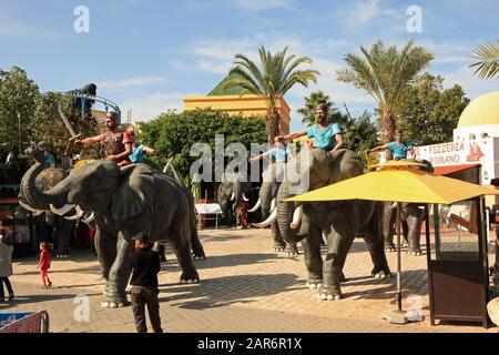 Entrance to Carthage Land, a popular amusement park in Hammamet Stock Photo