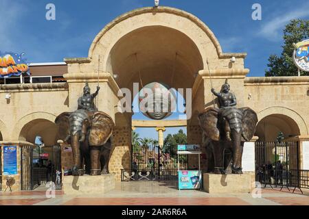 Main entrance to Carthage Land, a popular amusement park in Hammamet Stock Photo