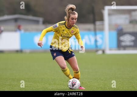 Romford, UK. 26th Jan, 2020.  Jill Roord of Arsenal Women during the Women's FA Cup match between West Ham United and Arsenal at the Rush Green Stadium, Romford, London on Sunday 26th January 2020. (Credit: Jacques Feeney | MI News) Photograph may only be used for newspaper and/or magazine editorial purposes, license required for commercial use Credit: MI News & Sport /Alamy Live News Stock Photo