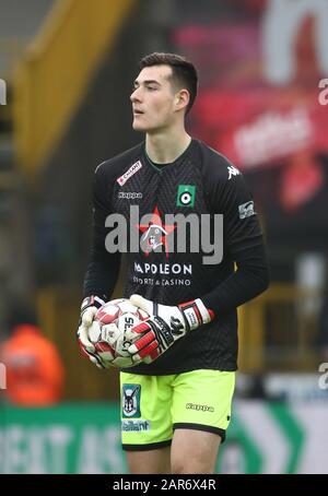 Brugge, Belgium . 26th Jan, 2020. BRUGES, BELGIUM - JANUARY 26: Lennart Moser of Cercle during the Jupiler Pro League match day 23 between Cercle Brugge and RSC Anderlecht on January 26, 2020 in Brugge, Belgium. (Photo by Vincent Van Doornick/Isosport) Credit: Pro Shots/Alamy Live News Stock Photo