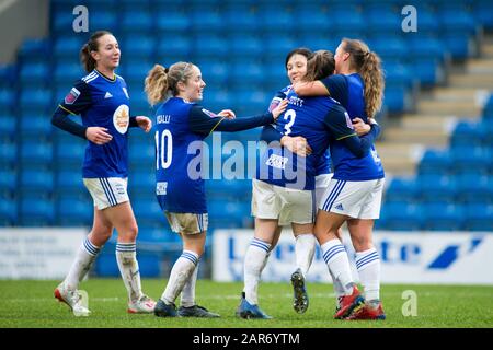 Chesterfield, UK. 26th Jan, 2020. Women's FA Cup Fourth Round: Birmingham City beat Sheffield United 3 - 0. Harriet Scott celebrates scoring her second goal. Credit: Peter Lopeman/Alamy Live News Stock Photo